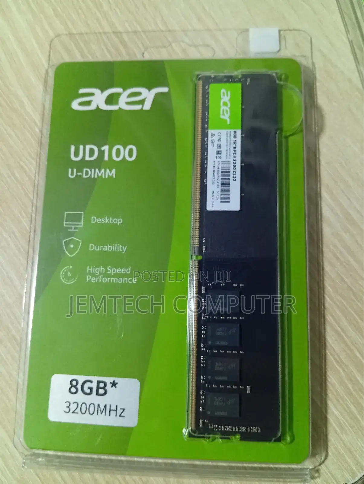 Acer Ud100 Ddr4 Desktop Ram 8gb 3200
