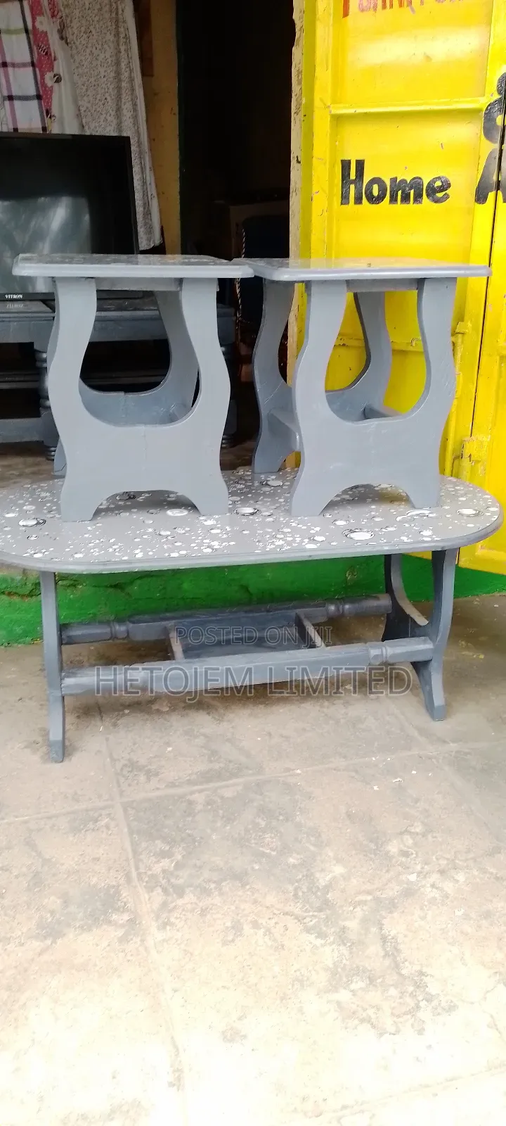 Modern Grey Table + 2 Stylish Stools Combo at 4,999
