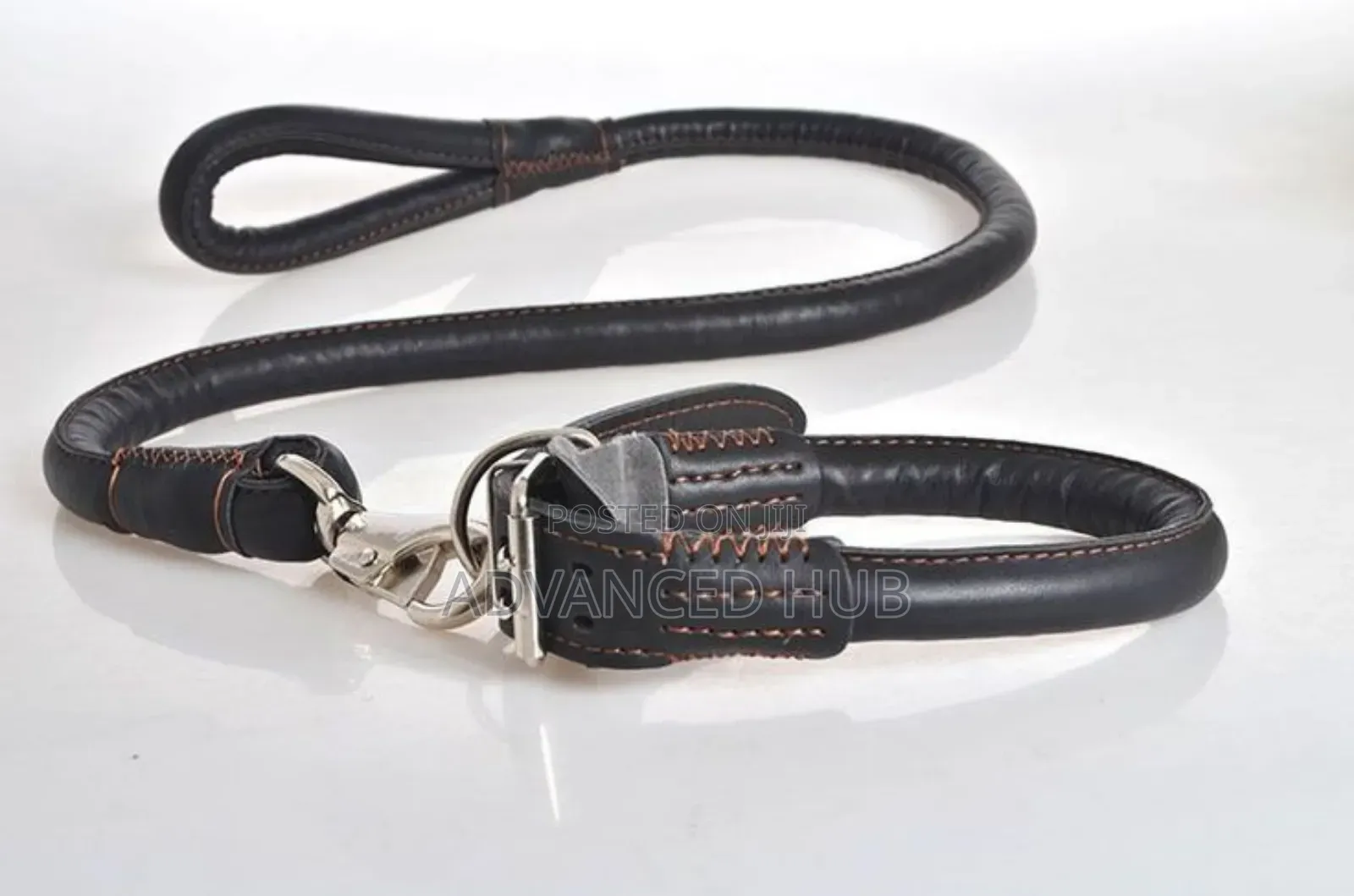 Complete Easy Grip Leather Dog Colar and Leash