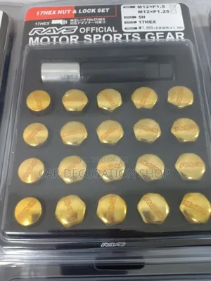 20pcs Rays Gold Steel Closed Ended Wheel Tuner Lugnuts Lock
