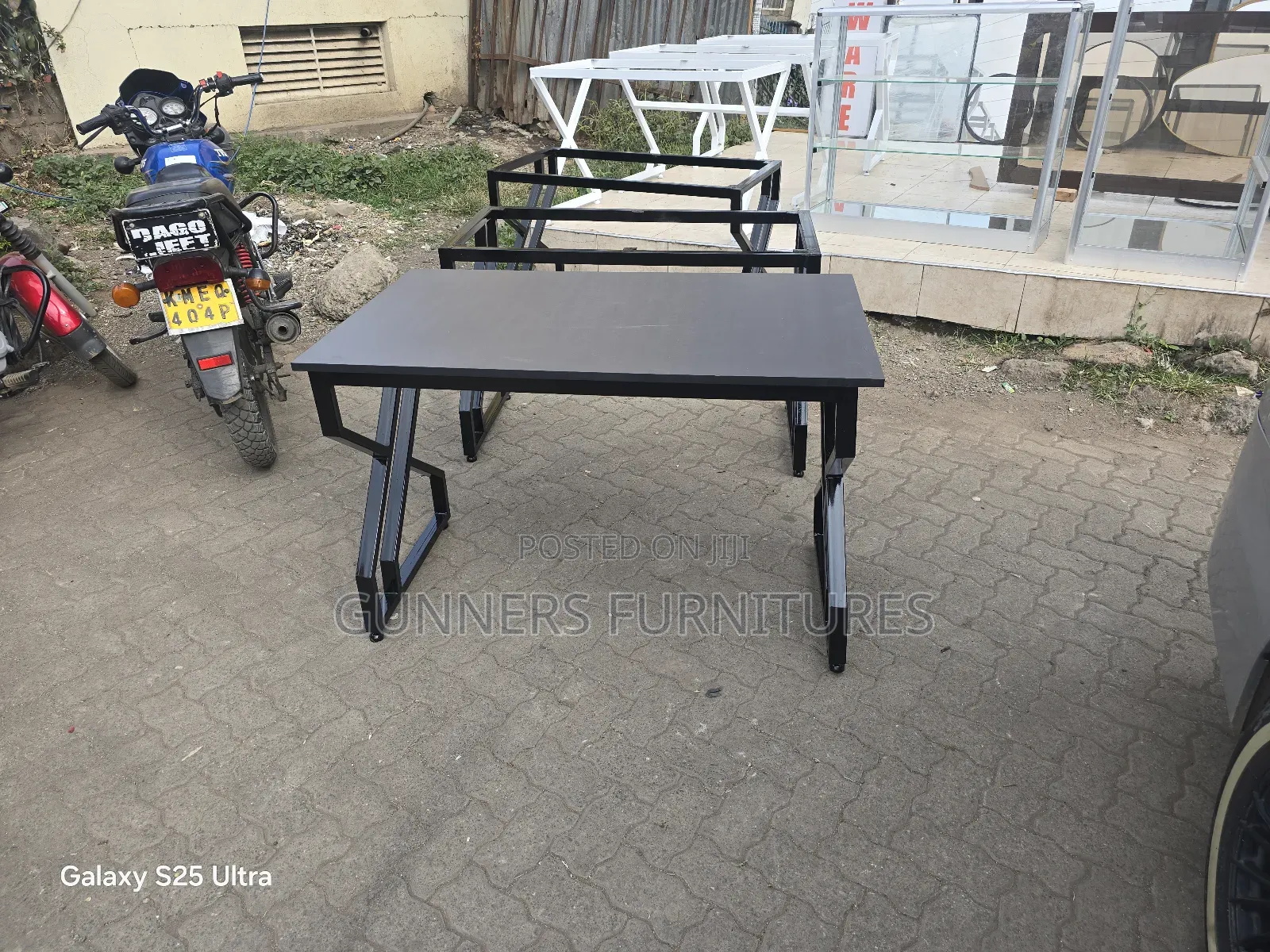 Black Metallic Frame Office Desk.