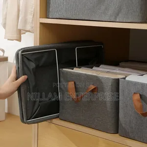 Foldable Grey Clothes Storage Bag