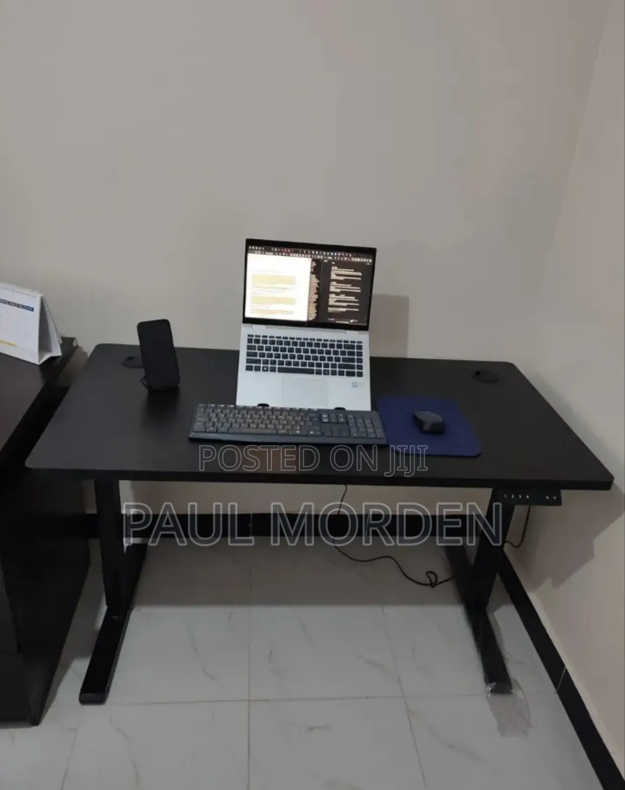 Black Adjustable Office Table 1.2mmr