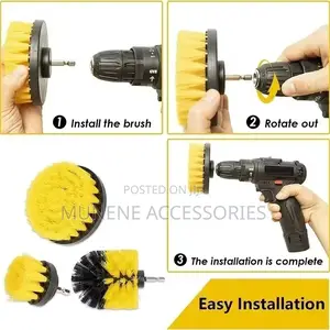 4in1 Electric Drill Cleaning Brush Head Set, Circular Disc