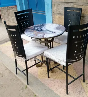 Restaurant Dining Set. White Seat and a Table