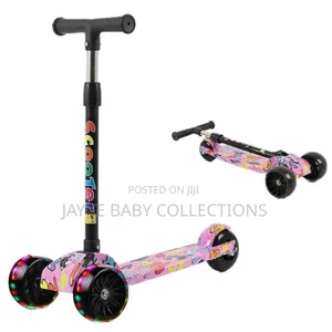 "Kids 3-Wheel Scooter W/ Led Wheels, Adjustable Height