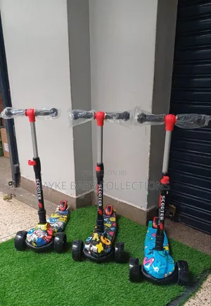 "Kids 3-Wheel Scooter W/ Led Wheels, Adjustable Height