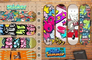 Kids Beginner Skateboard 59cm Retro Design