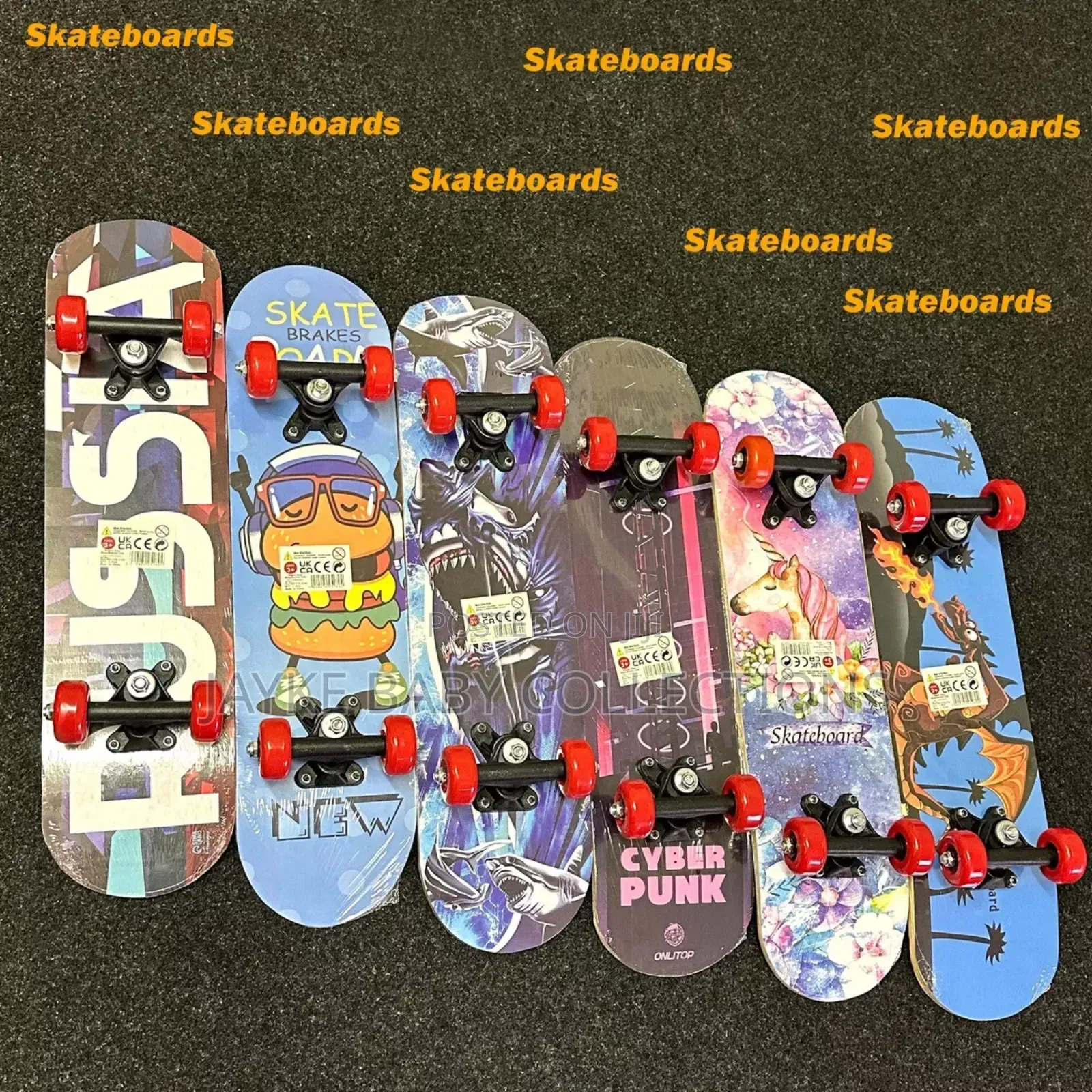 Kids Beginner Skateboard 59cm Retro Design