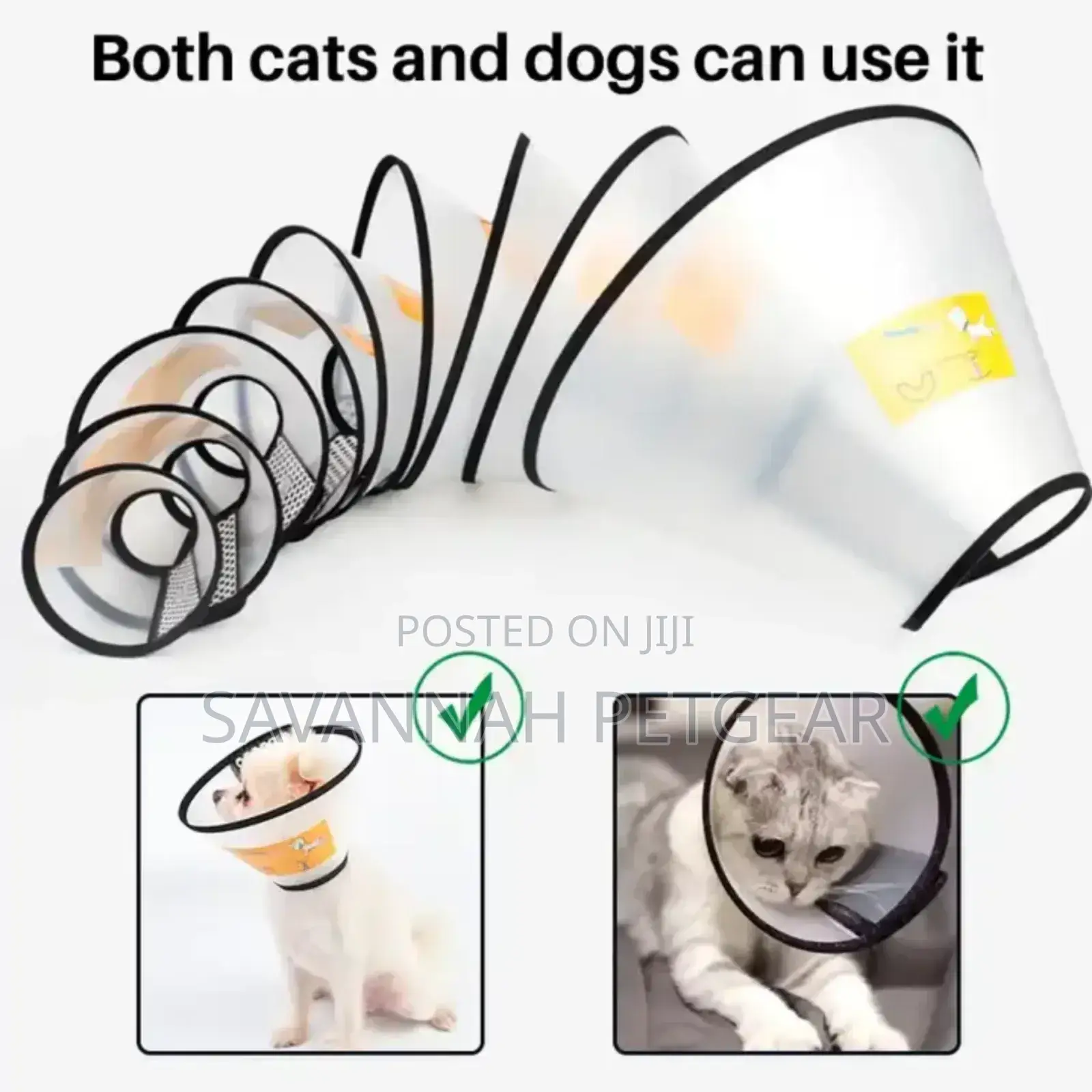 Adjustable Pet E Collar for Dogs and Cats After Surgery
