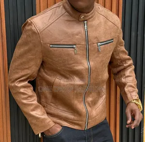 Men's Brown Racer Leather Jacket