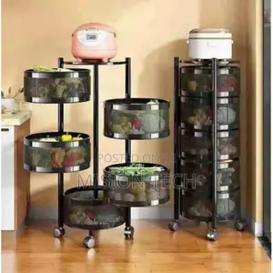5-Tier Rotating Fruit Vegetable Rack Kitchen Storage Shelf
