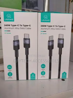 Usams 1.2m 240w Type-C to Type-C Cable Nylon Braided