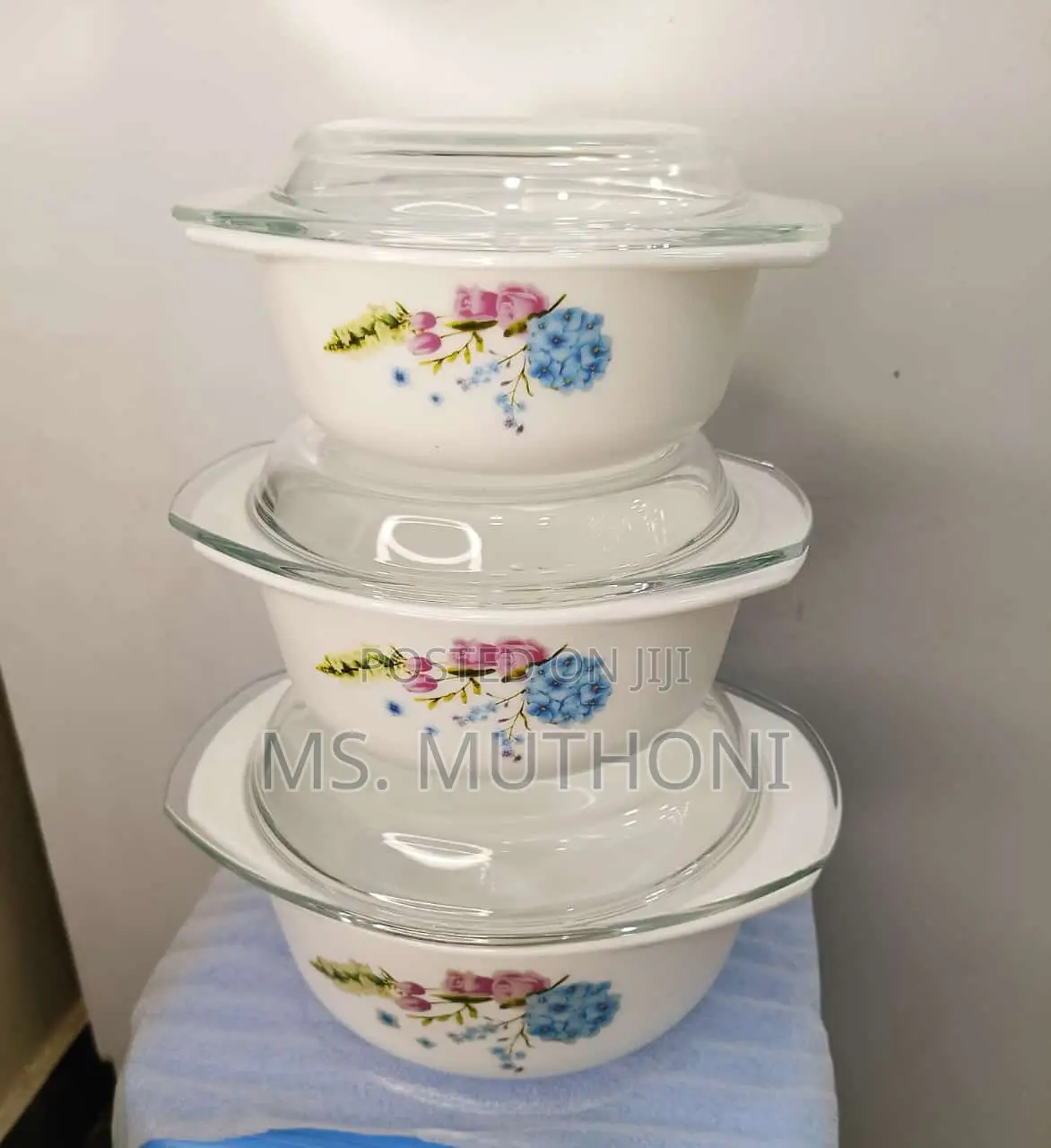 *3 Piece Glass Casserole Serving Bowl Set