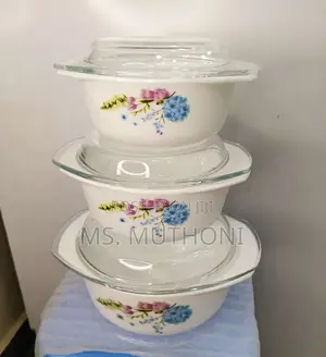 *3 Piece Glass Casserole Serving Bowl Set