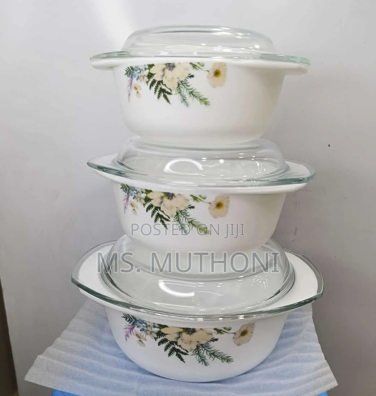 *3 Piece Glass Casserole Serving Bowl Set
