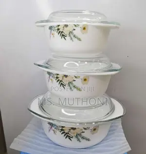 *3 Piece Glass Casserole Serving Bowl Set