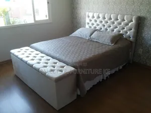 Queen Style  Upholstered Ottoman Bed Frame