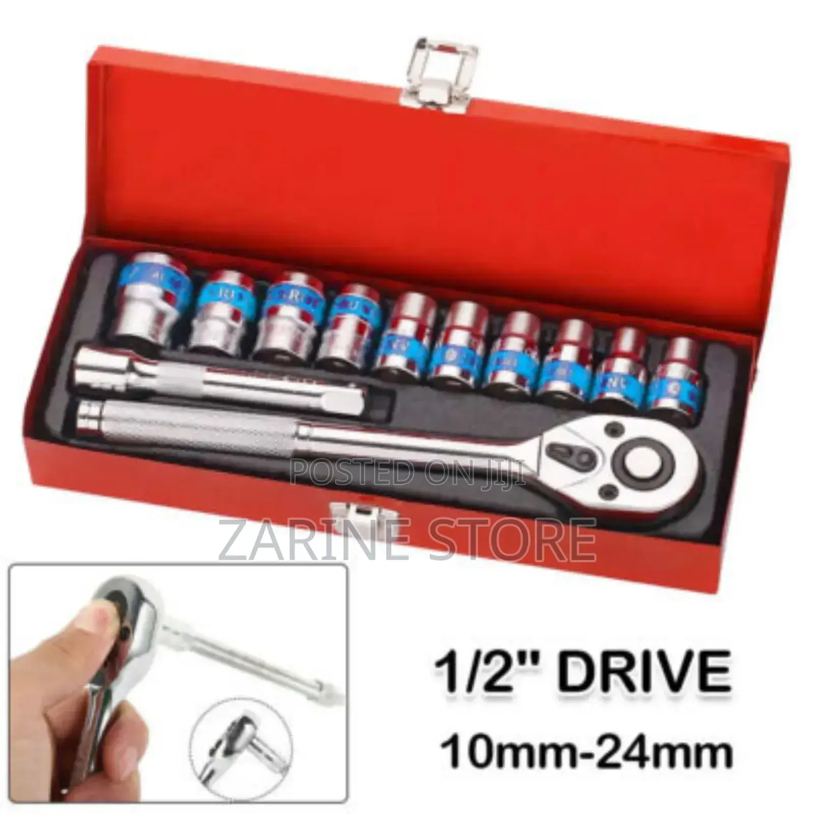 Egofine 12pcs 1/2 Inch Ratchet Socket Wrench Set