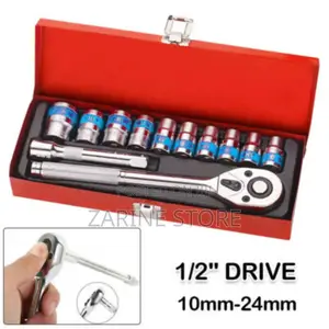 Egofine 12pcs 1/2 Inch Ratchet Socket Wrench Set