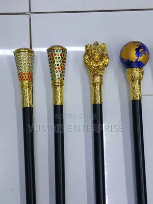 Elegant Quality Golden Silver Handles Walking Sticks, Sword