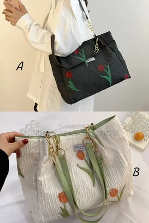 *Casual Floral Canvas Tote Bag* Size: 38×14×27cm *