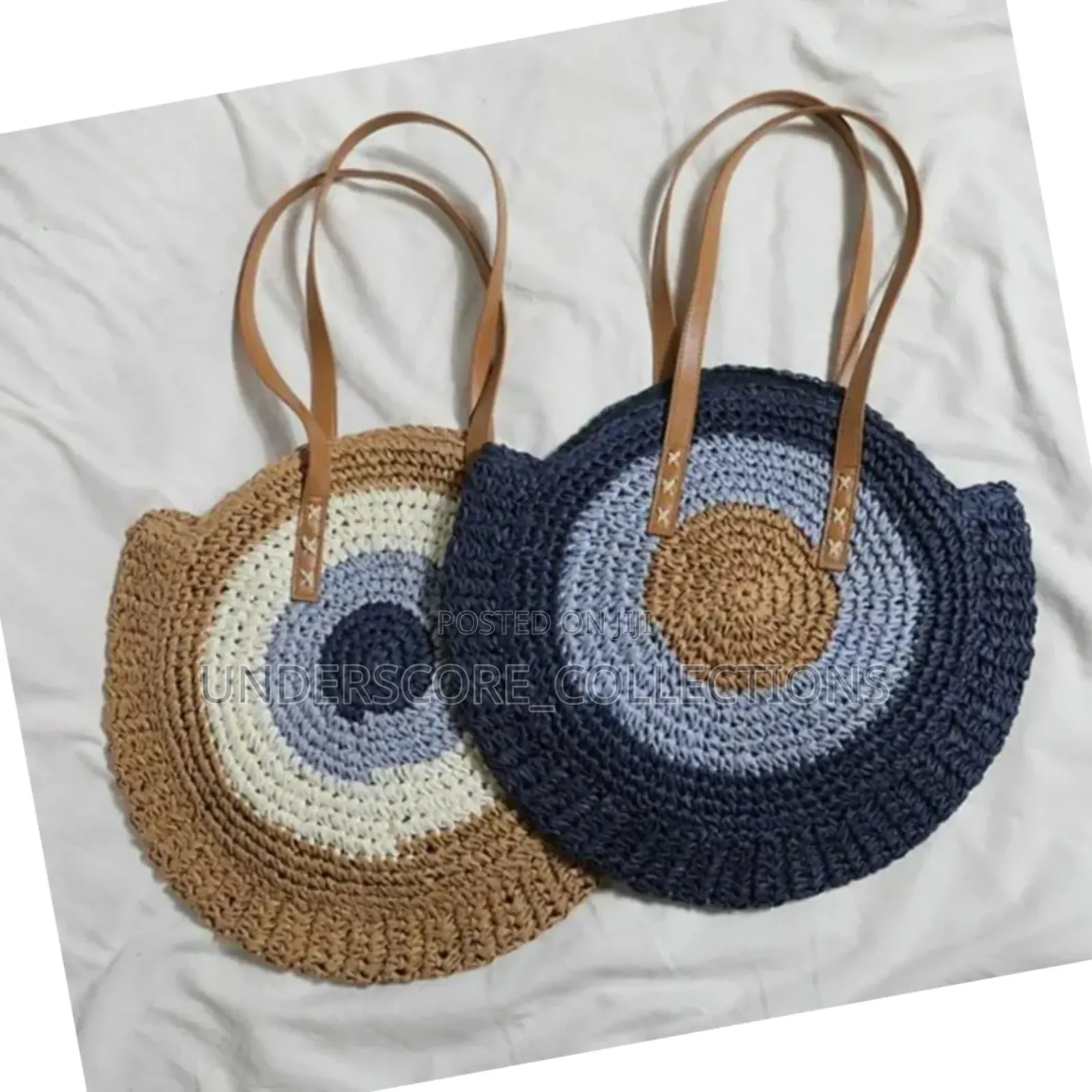 *Round Straw Woven Beach Bag