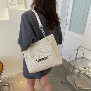 *Retro Straw Woven Summer Tote Bag