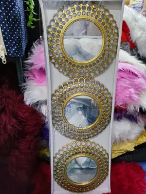 3 PCS Round Wall Mirrors – Luxury Home Decor Set"