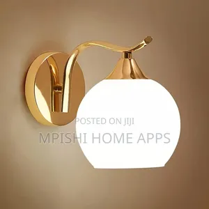 Golden Wall Lamp With Globe Glass Ball