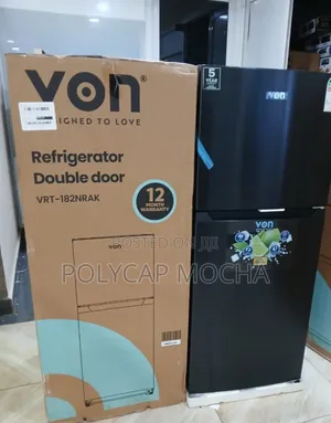 Von Double Door Fridge, Top Mount Freezer, No Frost- 181l