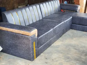 5 Seater Grey Brown Mixed Tone L-Shaped Sofa - Pay on Delivery