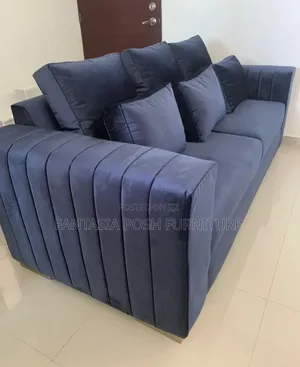 3- Seater Sofa in Deep Navy Blue Fabric - Free Delivery