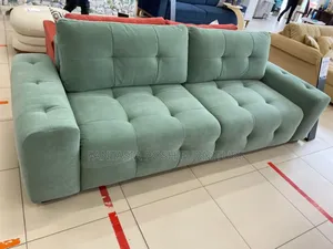 3 Seater Plush Green Tufted Sofa - New Stock