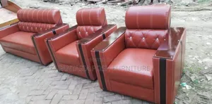 Brown Leather With Wood Accents