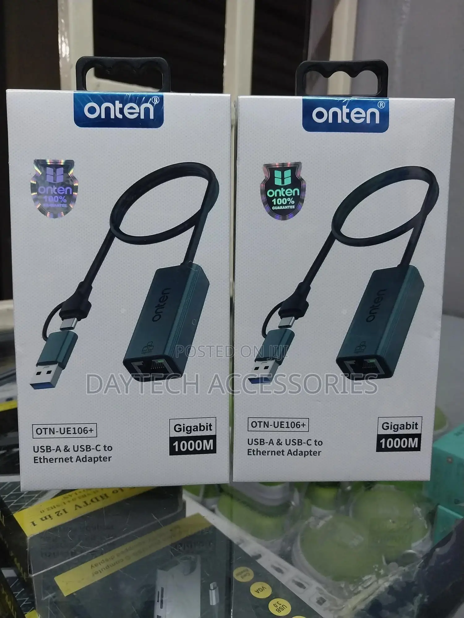 Onten Ue106+ Usb-a Usb-C to Gigabit Ethernet Adapter.