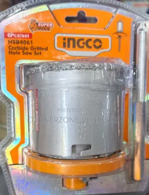 Ingco Carbide Gritted Hole Saw Set / 6pcs Hole Saw Set
