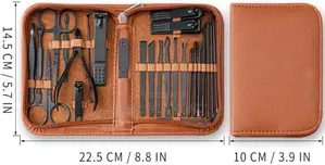 26pcs Grooming Manicure Nail Care Set* (Brown Case)