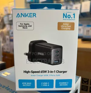 Anker Powerport Iii 65w 3-Port Charger Brand New
