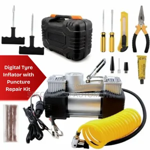 Vehicle Tyre Inflator Kit, Double Cylinder Digital Portable