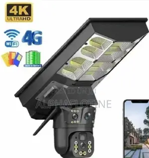 V380 Pro(Tripple Lens)Solar Street Light PTZ Flood Light 4g Camera