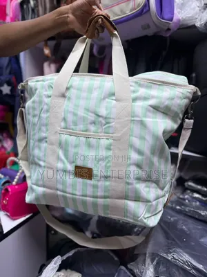 Green Strip Tote Bag Big Size
