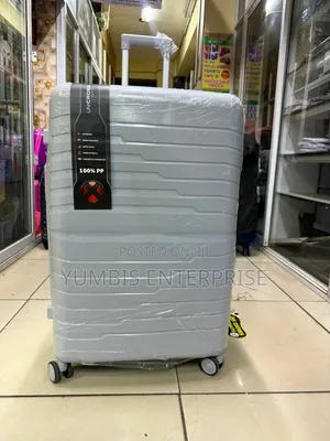 Xl Large Silver Grey Rubber Suitcase Height 75cm Biggest