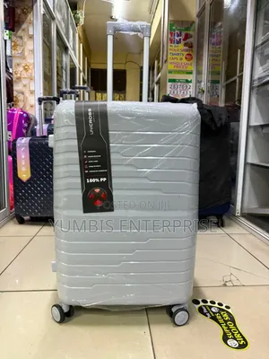 Silver Grey Medium Size 69cm Rubber Suitcase 1pc at