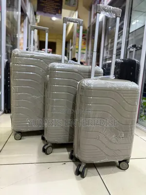 Brown 3 In1 Rubber Unbreakable Suitcase Set at for Size 27(No)4