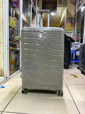 Large Brown Beige Suitcase