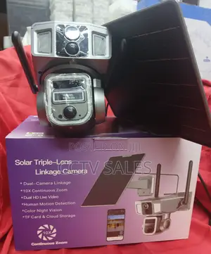 Multiple Installation Modes 4g/Wifi Triple-Lens Solar Powered Camera