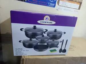 Tc 14pcs Non-Stick Cookware Sets, Black Coated