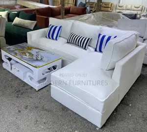 Modern,White L Shaped Sofa