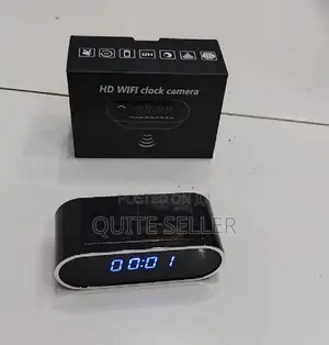 New 1080p Wifi Wireless Mini Clock Camera, Time Alarm, Watch Security,